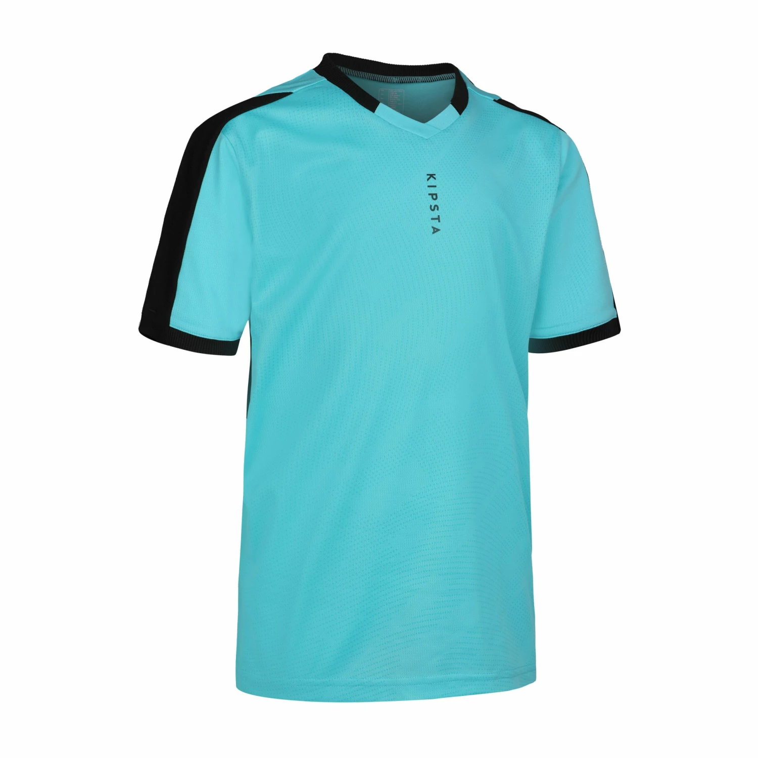 KIPSTA Kids' Short-Sleeved Football Shirt F520 Petrol blue/Fluo blood orange 3 KIPSTA Kids' Short-Sleeved Football Shirt F520 Petrol blue/Fluo blood orange - Image 3