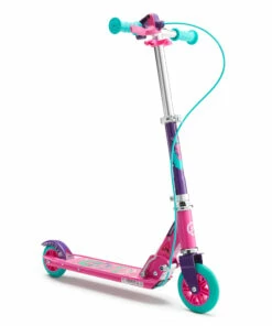 OXELO Play 5 Children's Scooter with Brake PURPLE/PINK