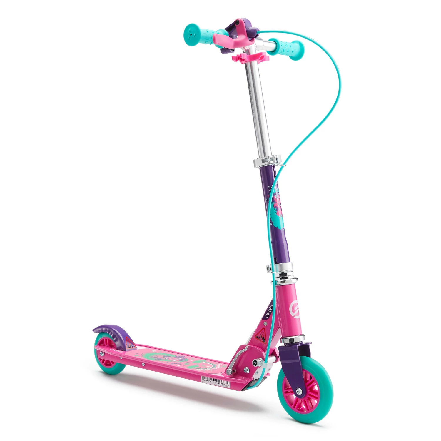 OXELO Play 5 Children's Scooter with Brake PURPLE/PINK 1 OXELO Play 5 Children's Scooter with Brake PURPLE/PINK