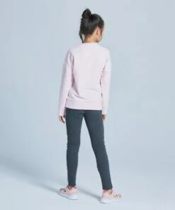 DOMYOS Girls' Warm 100 Gym Leggings Carbon grey/Light rose -Artengo Kids Online Store kd14becf6507fff9e51fe0985b62622fa scaled