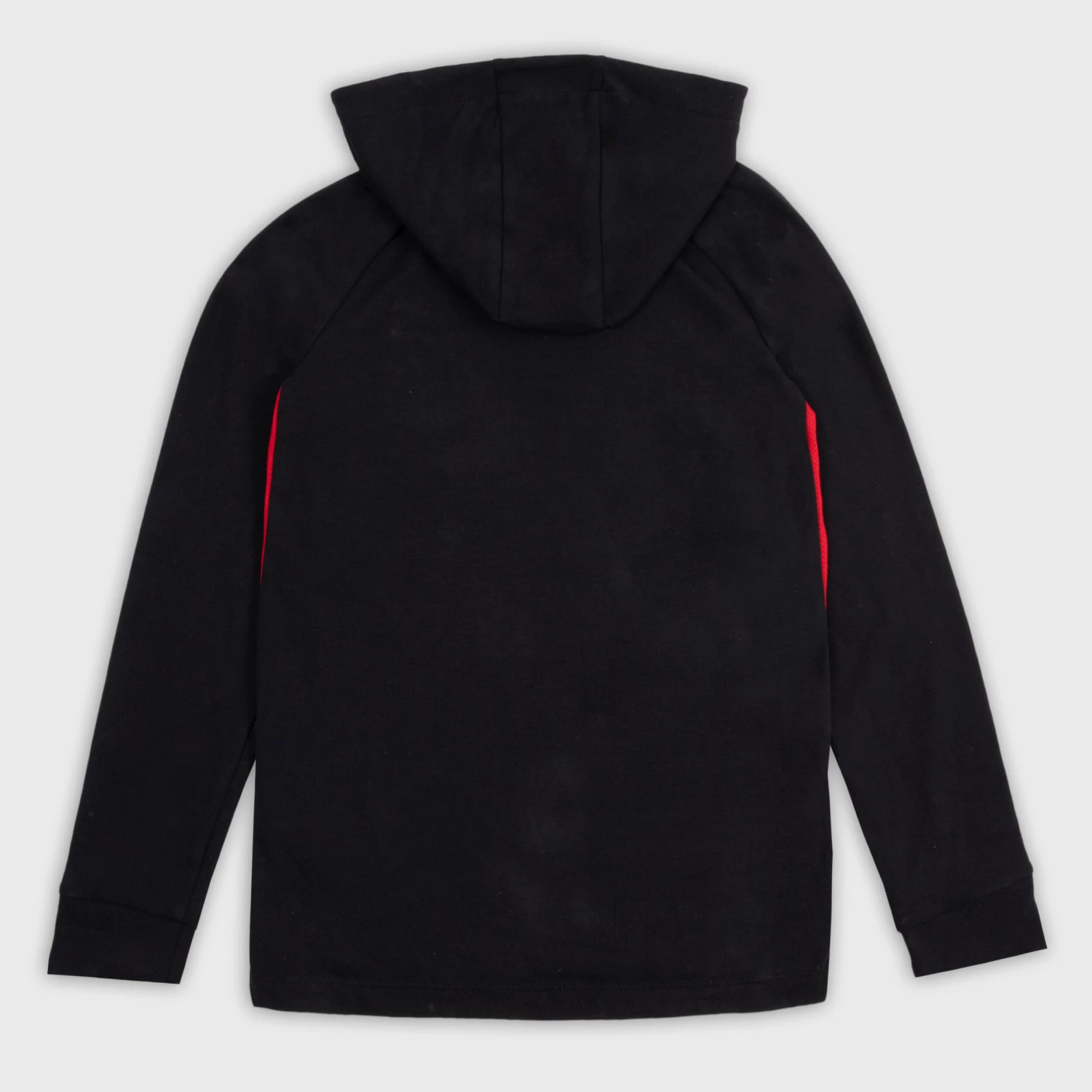 TARMAK Boys'/Girls' Long-Sleeved Hooded T-Shirt/Jersey TS500LS BLACK/RED 4 TARMAK Boys'/Girls' Long-Sleeved Hooded T-Shirt/Jersey TS500LS BLACK/RED - Image 4