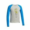 QUECHUA Kid's ANTI-UV ls hiking T-shirt LIGHT GREY/Pacific blue