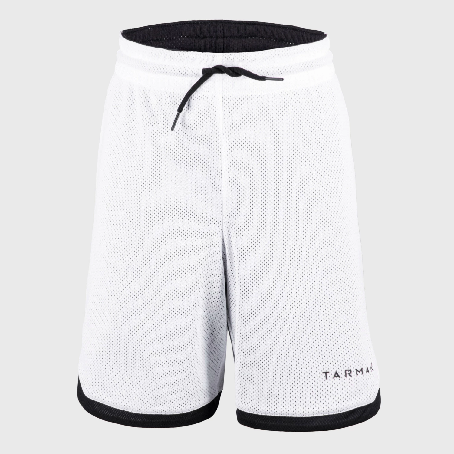 TARMAK Kids' Reversible Basketball Shorts SH500R BLACK/WHITE 5 TARMAK Kids' Reversible Basketball Shorts SH500R BLACK/WHITE - Image 5