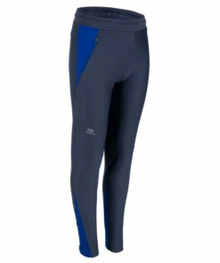 KALENJI AT 500 Kids' Athletics Cold Weather Trousers Navy blue/Bright indigo