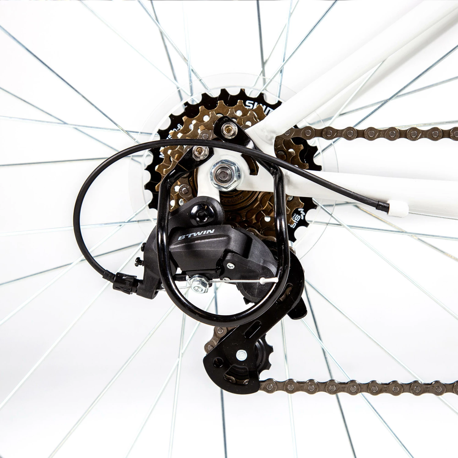 BTWIN 24" ST 100 Kid MTB with Kickstand Snow white 9 BTWIN 24" ST 100 Kid MTB with Kickstand Snow white - Image 9