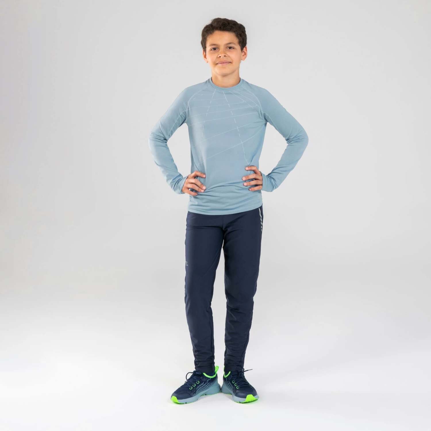 KALENJI AT 500 Skincare Kid's Running LS T-Shirt Navy blue/Midnight indigo 7 KALENJI AT 500 Skincare Kid's Running LS T-Shirt Navy blue/Midnight indigo - Image 7