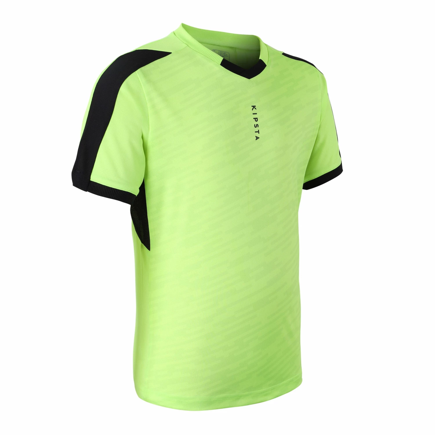 KIPSTA Kids' Short-Sleeved Football Shirt F520 Petrol blue/Fluo blood orange 2 KIPSTA Kids' Short-Sleeved Football Shirt F520 Petrol blue/Fluo blood orange - Image 2