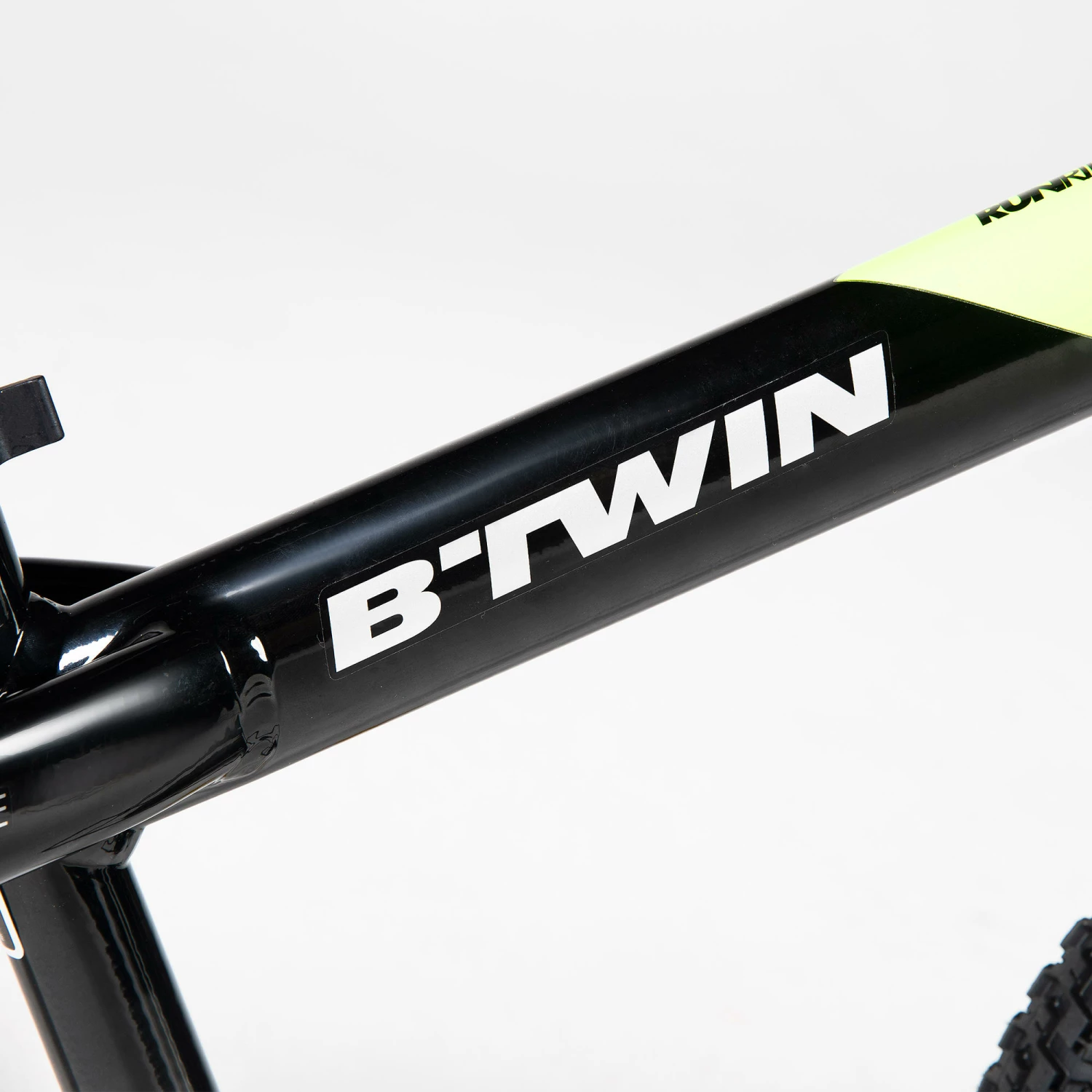 BTWIN 12" Run Ride 900 Black Balance Bike BLACK/Fluo lime yellow 3 BTWIN 12" Run Ride 900 Black Balance Bike BLACK/Fluo lime yellow - Image 3