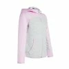 DOMYOS Kids' Zip-Up Hooded Sweatshirt LIGHT GREY/Light rose