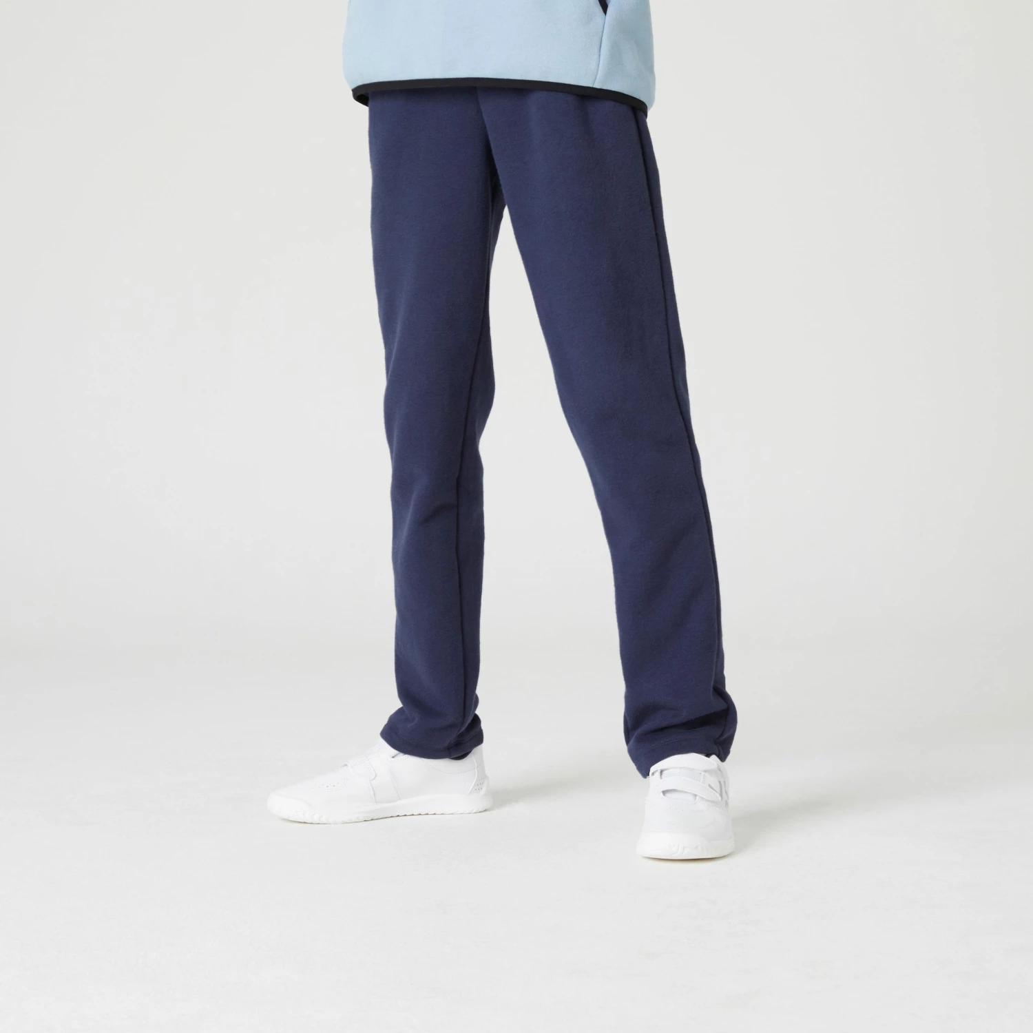 DOMYOS 100 Boys' Warm Fleecy Slim-Fit Gym Bottoms Navy blue 1 DOMYOS 100 Boys' Warm Fleecy Slim-Fit Gym Bottoms Navy blue