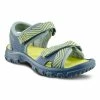 QUECHUA Hiking sandals MH100 KID blue and yellow Lime yellow/Blue grey