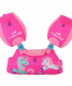 NABAIJI Kid's TISWIM progressive swimming armbands-waistband Purple "UNICORN" print Fluo lime/Turquoise blue