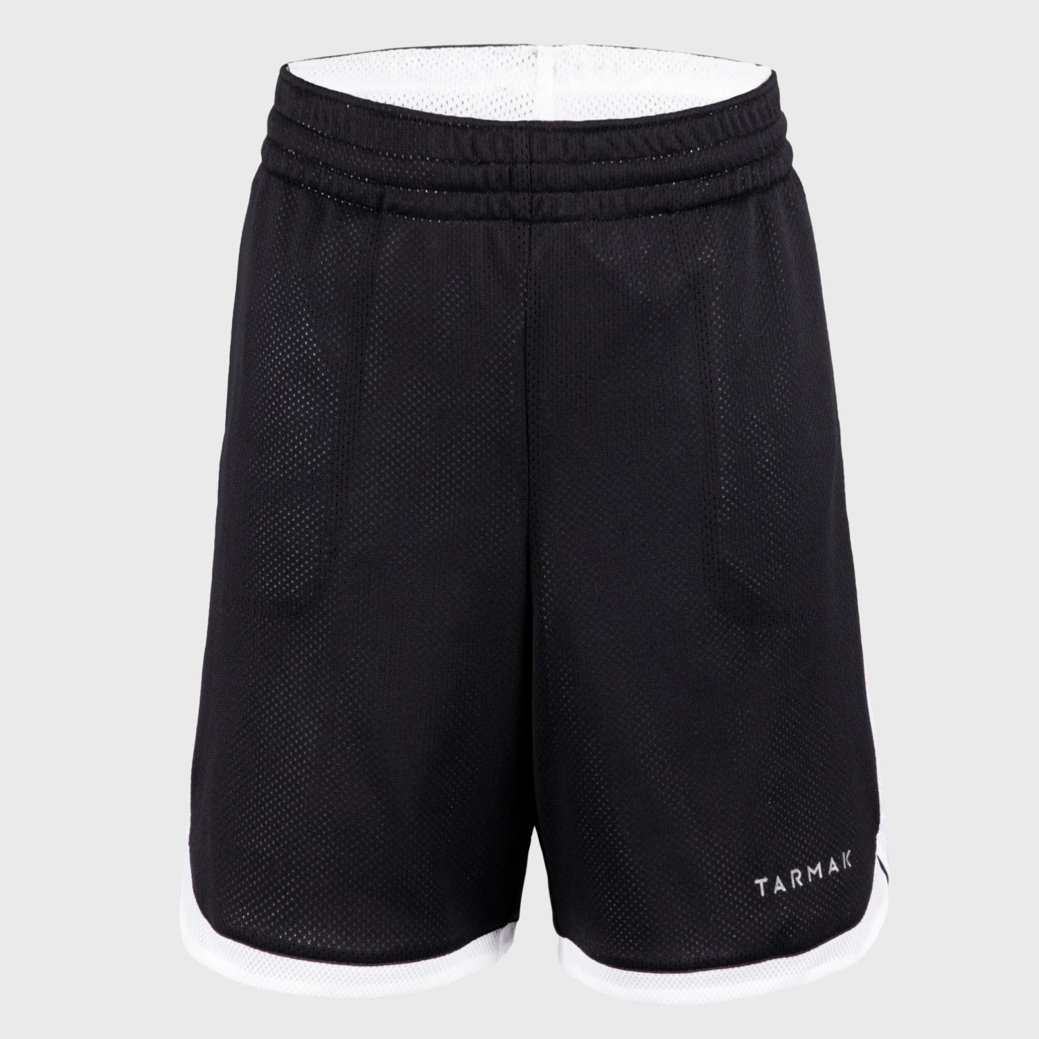 TARMAK Kids' Reversible Basketball Shorts SH500R BLACK/WHITE 4 TARMAK Kids' Reversible Basketball Shorts SH500R BLACK/WHITE - Image 4