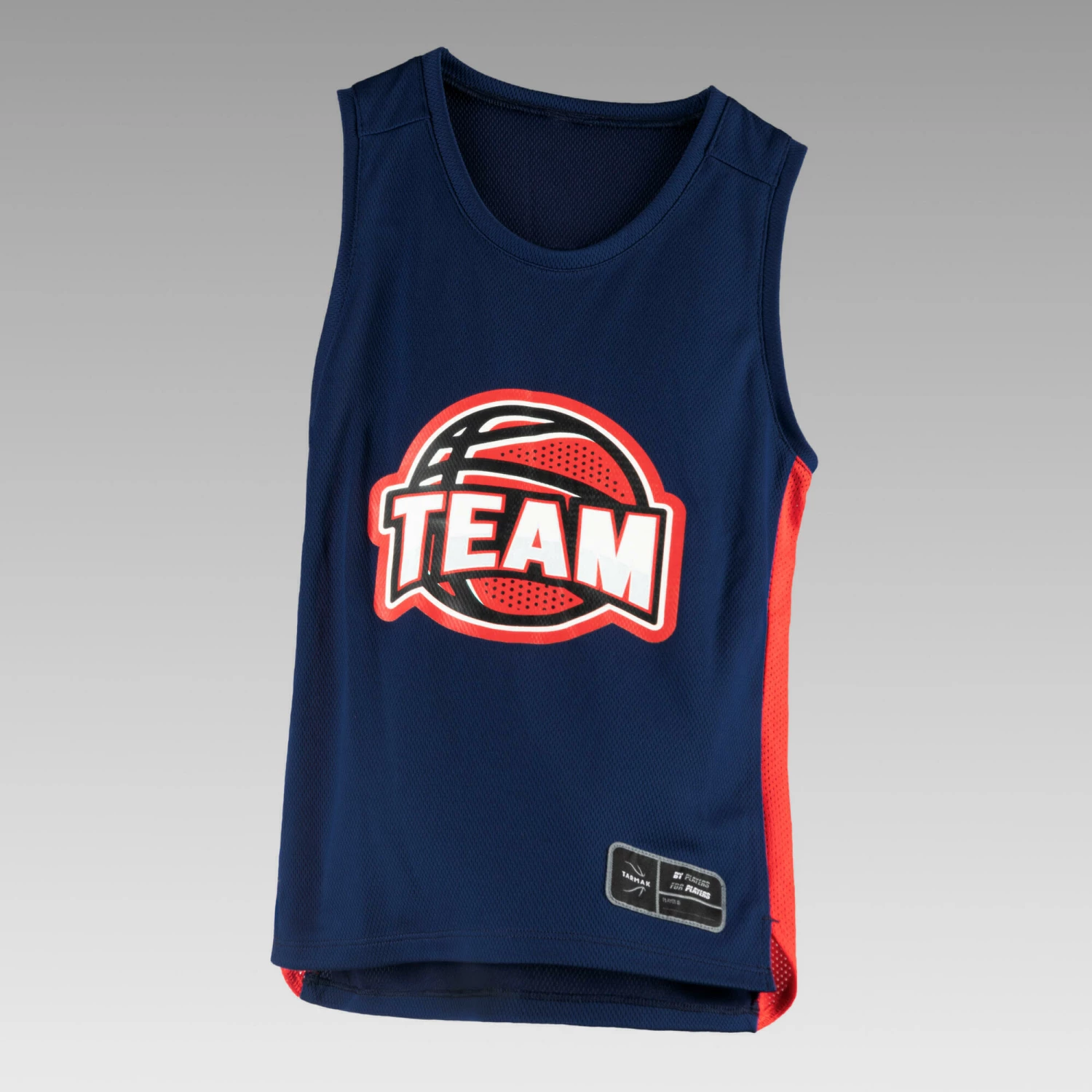 TARMAK Boys'/Girls' Sleeveless Basketball Jersey T500 RED 6 TARMAK Boys'/Girls' Sleeveless Basketball Jersey T500 RED - Image 6