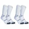 TARMAK Kids' Mid Basketball Socks For Intermediate Players Twin-Pack BLACK/Dark grey