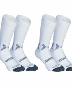 TARMAK Kids' Mid Basketball Socks For Intermediate Players Twin-Pack BLACK/Dark grey