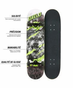 OXELO Kids' 8-12 Years Skateboard Mid 500 Wolf BLACK/Snow white 13 OXELO Kids' 8-12 Years Skateboard Mid 500 Wolf BLACK/Snow white -Artengo Kids Online Store kf59fccd1aa2eca0c08a581844f160dab