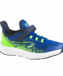 KALENJI KIDS' RUNNING SHOES Bright indigo/Fluo lime/Galaxy blue