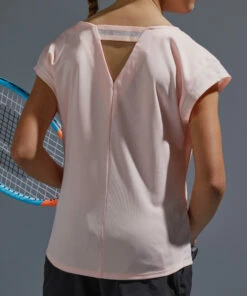 ARTENGO Girls' T-Shirt 500 Fluo pale peach -Artengo Kids Online Store kfc7aa5d49cfac5e948d520c1ec3b468c