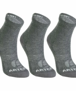 ARTENGO Kids' High Tennis Socks RS 160 Tri-Pack BLACK